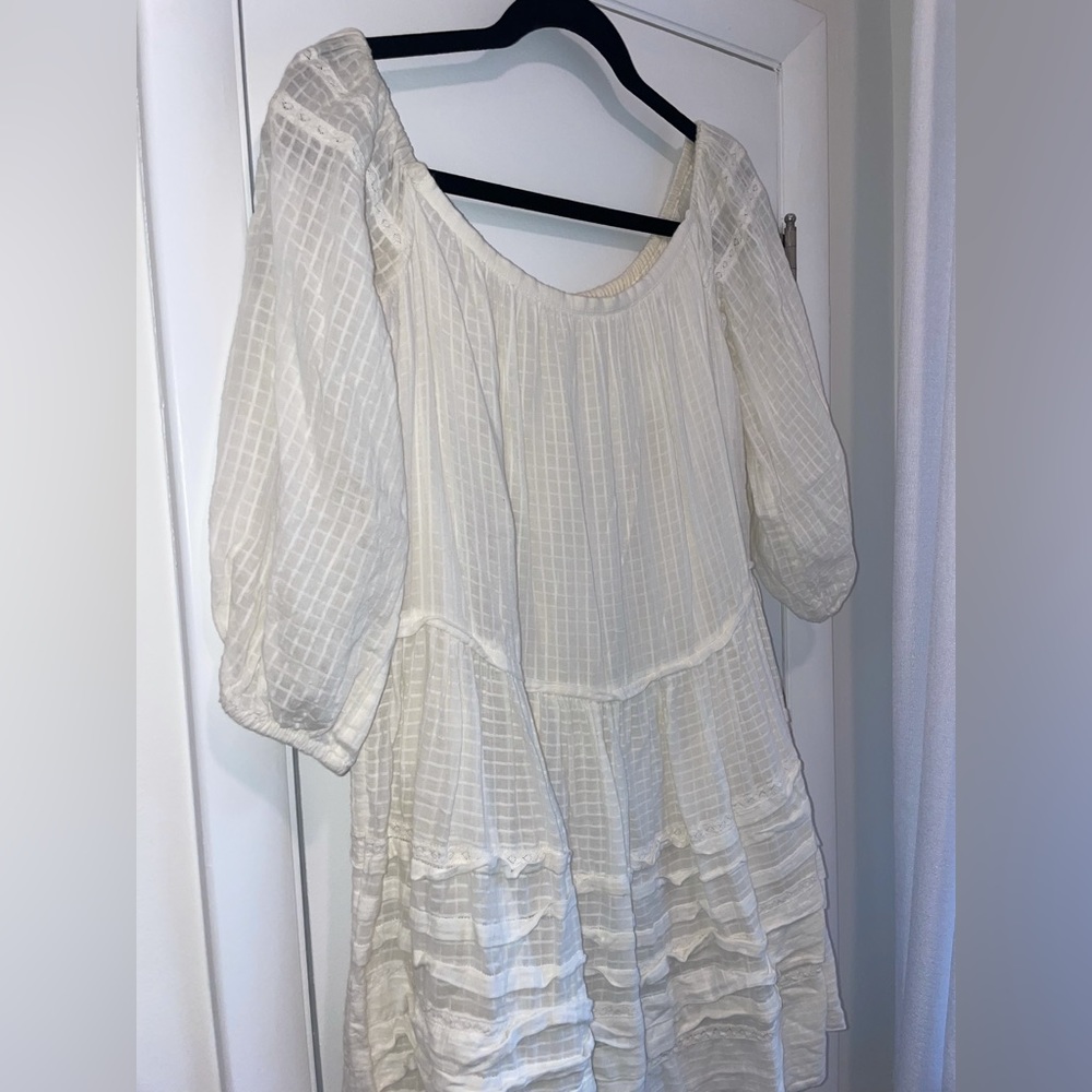 Free People Off the Shoulder White Mini Dress - Picture 2 of 4